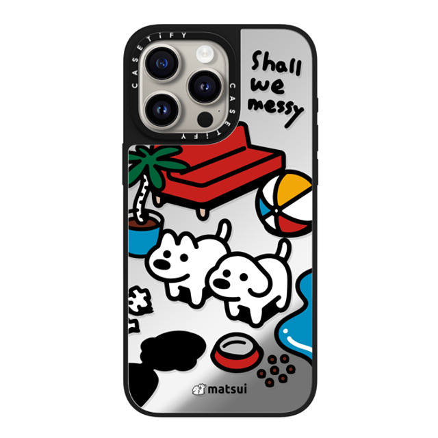 matsui x CASETiFY iPhone 15 Pro Max ケース Silver on Black ミラーケース MagSafe対応 matsui - Shall we messy