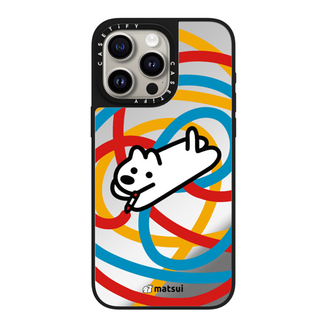 matsui x CASETiFY iPhone 15 Pro Max ケース Silver on Black ミラーケース MagSafe対応 matsui - DOODLE DOG_B