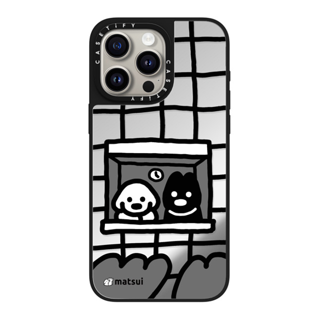 matsui x CASETiFY iPhone 15 Pro Max ケース Silver on Black ミラーケース MagSafe対応 matsui - Look outward