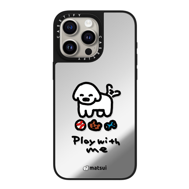 matsui x CASETiFY iPhone 15 Pro Max ケース Silver on Black ミラーケース MagSafe対応 matsui - Play with me