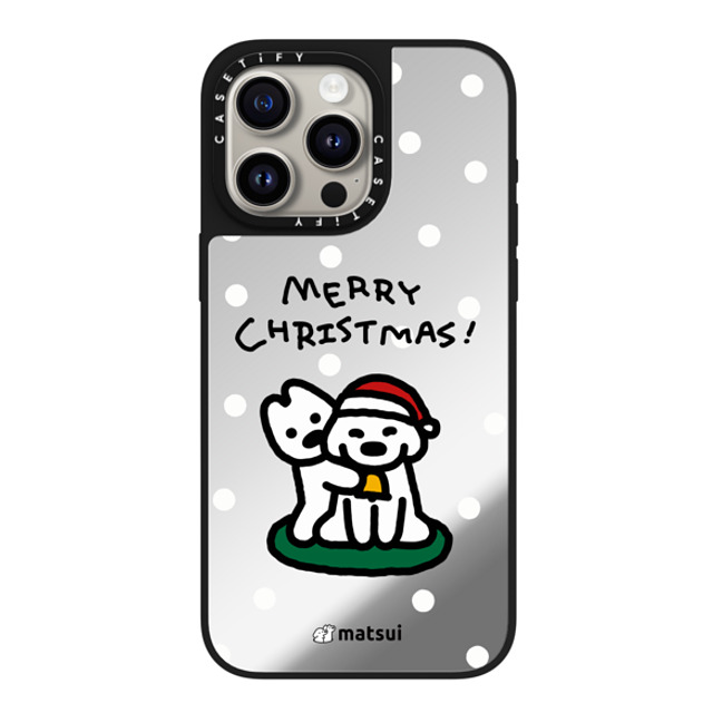 matsui x CASETiFY iPhone 15 Pro Max ケース Silver on Black ミラーケース MagSafe対応 Matsui Christmas Print 1