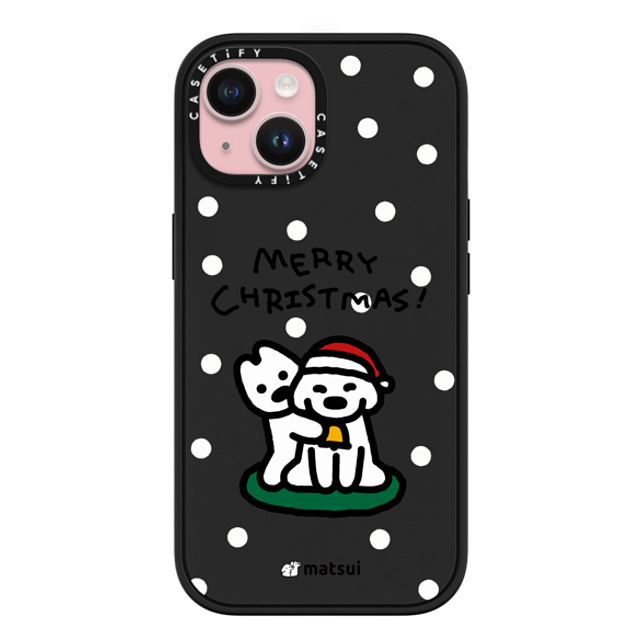 matsui x CASETiFY iPhone 15 ケース マットブラック インパクトケース MagSafe対応 Matsui Christmas Print 1