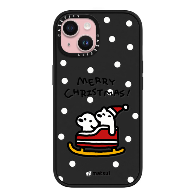 matsui x CASETiFY iPhone 15 ケース マットブラック インパクトケース MagSafe対応 Matsui Christmas Print 2