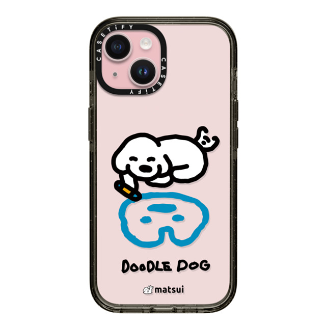 matsui x CASETiFY iPhone 15 ケース ブラック インパクトケース matsui - DOODLE DOG_A