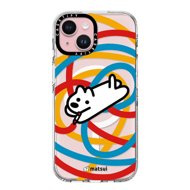 matsui x CASETiFY iPhone 15 ケース クリア クリア ケース MagSafe対応 matsui - DOODLE DOG_B