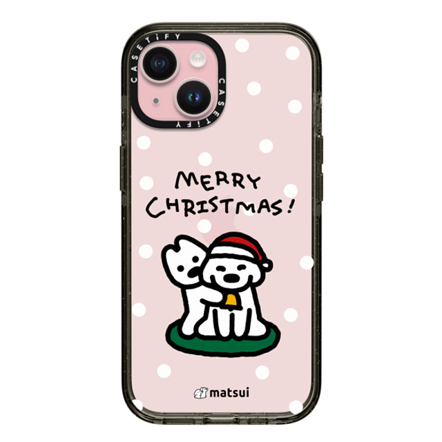 matsui x CASETiFY iPhone 15 ケース ブラック インパクトケース Matsui Christmas Print 1