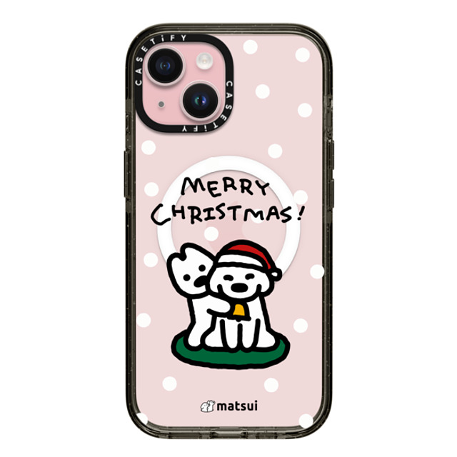 matsui x CASETiFY iPhone 15 ケース ブラック インパクトケース MagSafe対応 Matsui Christmas Print 1