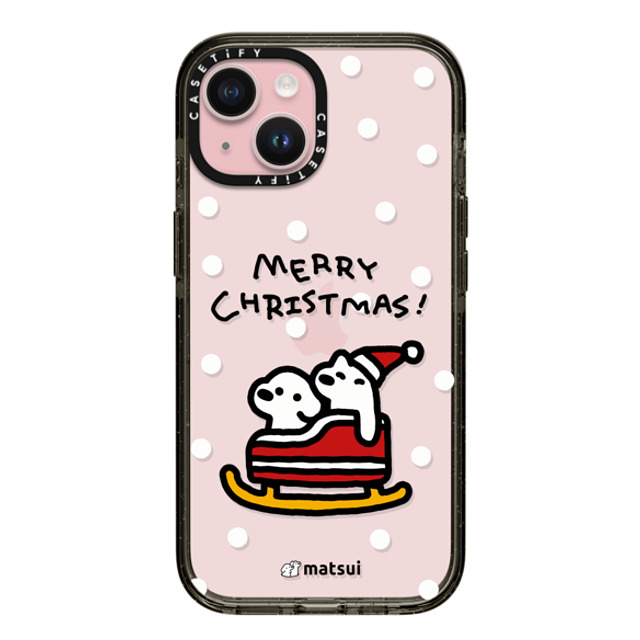 matsui x CASETiFY iPhone 15 ケース ブラック インパクトケース Matsui Christmas Print 2