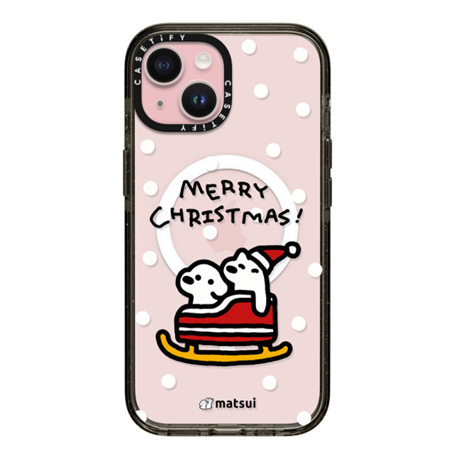 matsui x CASETiFY iPhone 15 ケース ブラック インパクトケース MagSafe対応 Matsui Christmas Print 2