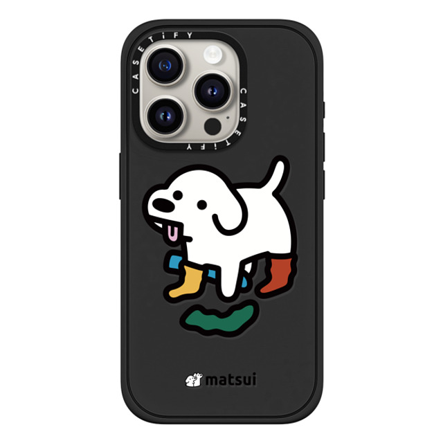 matsui x CASETiFY iPhone 15 Pro ケース マットブラック インパクトケース MagSafe対応 Socks