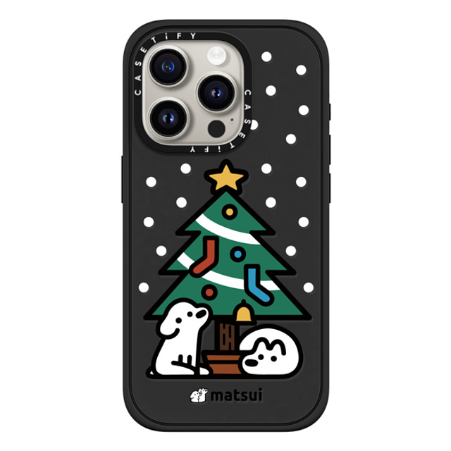 matsui x CASETiFY iPhone 15 Pro ケース マットブラック インパクトケース MagSafe対応 クリスマス