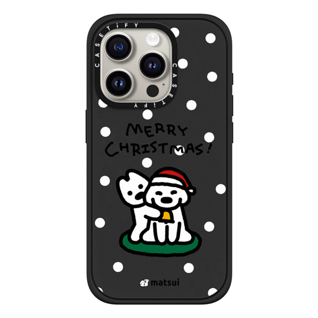 matsui x CASETiFY iPhone 15 Pro ケース マットブラック インパクトケース MagSafe対応 Matsui Christmas Print 1