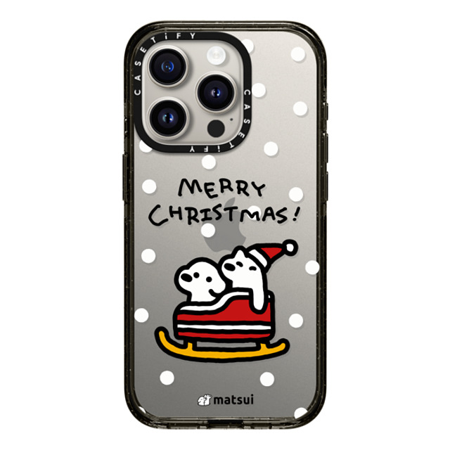 matsui x CASETiFY iPhone 15 Pro ケース ブラック インパクトケース Matsui Christmas Print 2