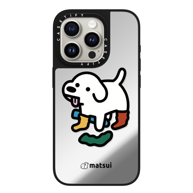 matsui x CASETiFY iPhone 15 Pro Case Silver on Black ミラーケース MagSafe対応 Socks matsui x CASETiFY iPhone 15 Pro Case Silver on Black ミラーケース MagSafe対応 Socks