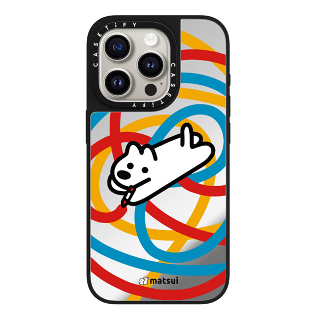 matsui x CASETiFY iPhone 15 Pro Case Silver on Black ミラーケース MagSafe対応 matsui - DOODLE DOG_B matsui x CASETiFY iPhone 15 Pro Case Silver on Black ミラーケース MagSafe対応 matsui - DOODLE DOG_B