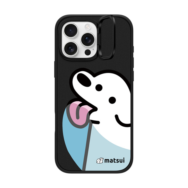 matsui x CASETiFY iPhone 16 Pro Max ケース マットブラック インパクトリングスタンドケース MagSafe対応 Lick