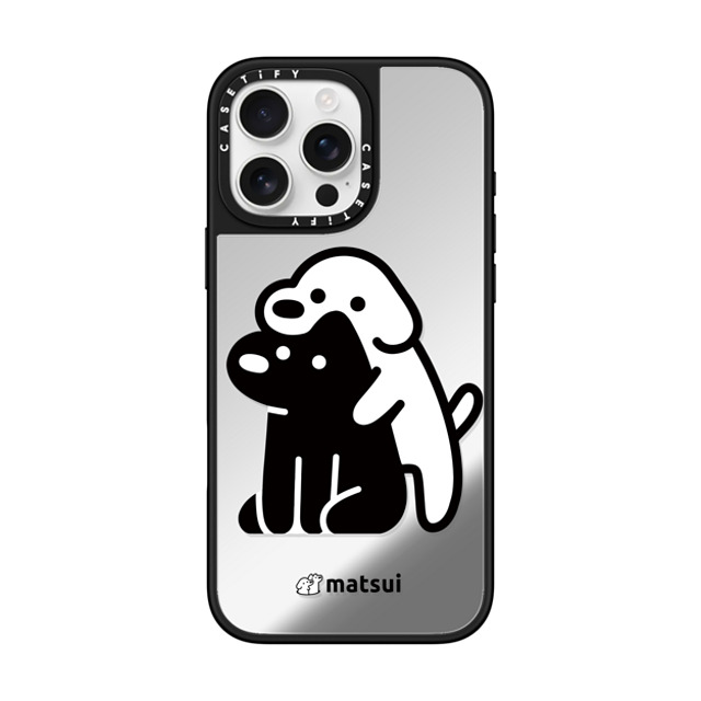 matsui x CASETiFY iPhone 16 Pro Max ケース Silver on Black ミラーケース MagSafe対応 Alright hold on!