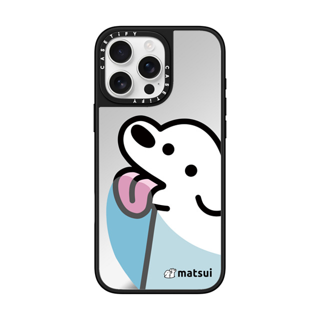 matsui x CASETiFY iPhone 16 Pro Max ケース Silver on Black ミラーケース MagSafe対応 Lick