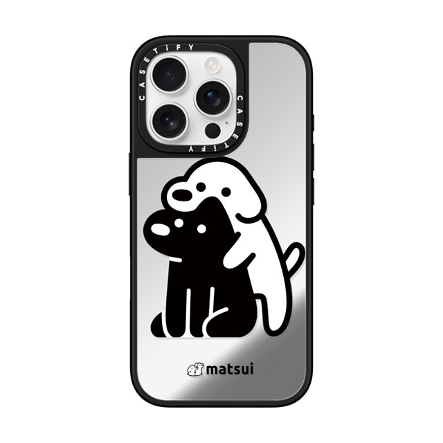 matsui x CASETiFY iPhone 16 Pro ケース Silver on Black ミラーケース MagSafe対応 Alright hold on!