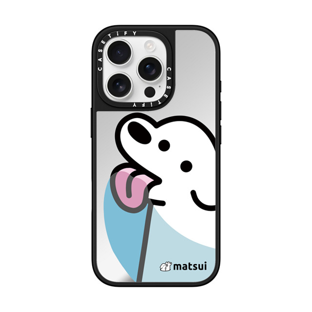 matsui x CASETiFY iPhone 16 Pro ケース Silver on Black ミラーケース MagSafe対応 Lick