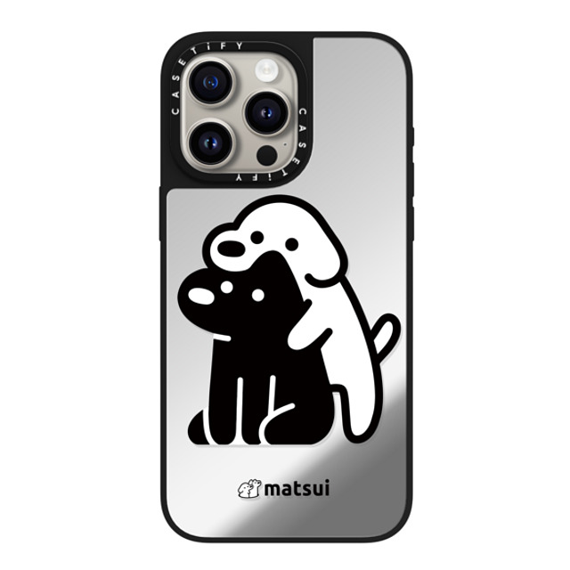 matsui x CASETiFY iPhone 15 Pro Max ケース Silver on Black ミラーケース MagSafe対応 Alright hold on!