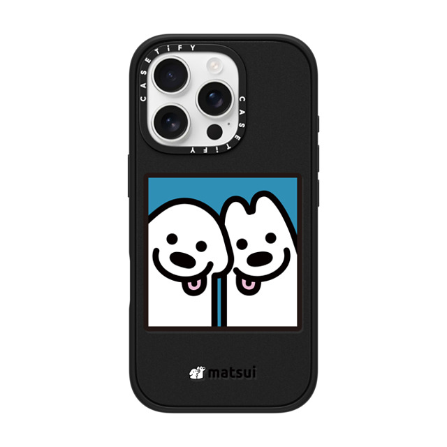 matsui x CASETiFY iPhone 16 Pro ケース マットブラック インパクトケース MagSafe対応 Cheek-to-cheek