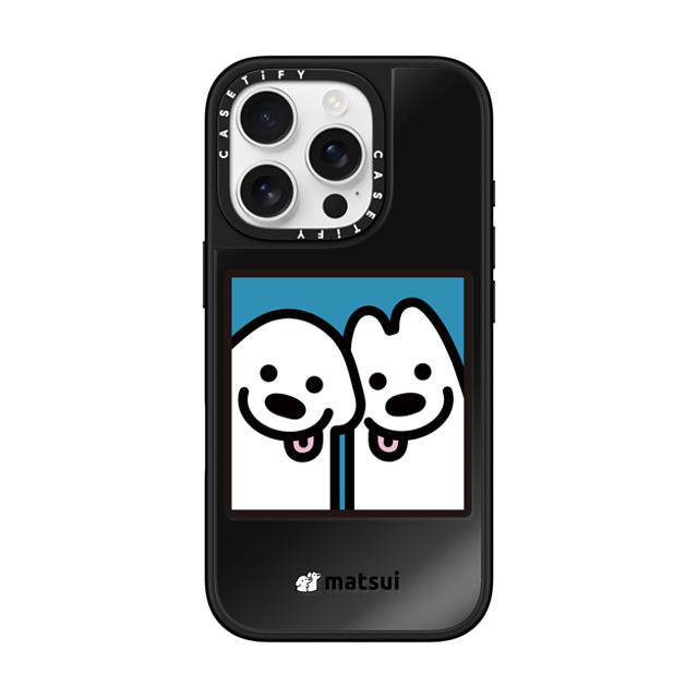 matsui x CASETiFY iPhone 16 Pro ケース Black on Black ミラーケース MagSafe対応 Cheek-to-cheek