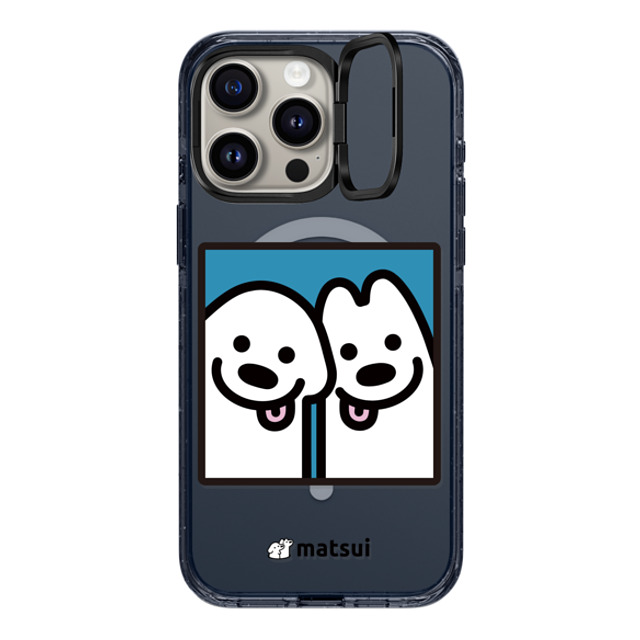 matsui x CASETiFY iPhone 15 Pro Max ケース Classic Blue インパクトリングスタンドケース MagSafe対応 Cheek-to-cheek