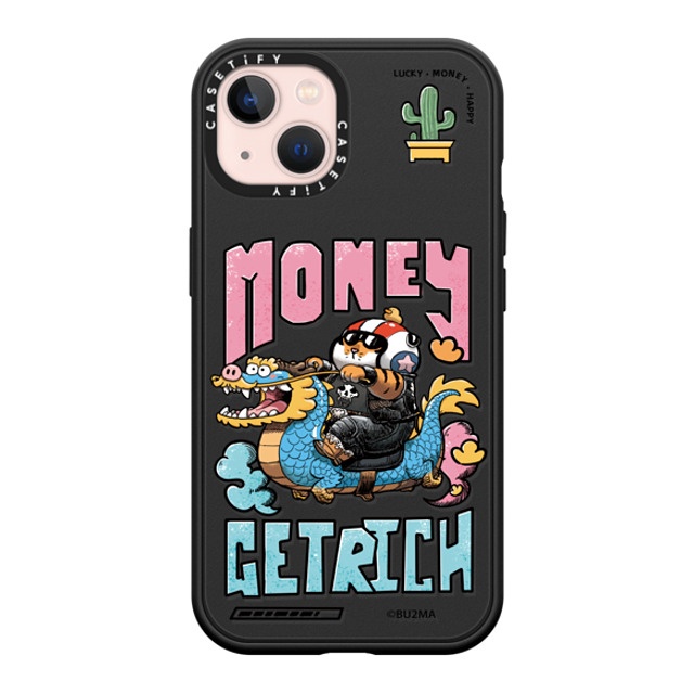 Bu2Ma x CASETiFY iPhone 13 ケース マットブラック インパクトケース MagSafe対応 MONEY GET RICH BY BU2MA