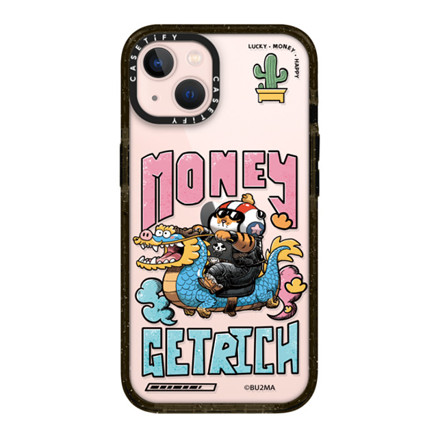 Bu2Ma x CASETiFY iPhone 13 ケース ブラック インパクトケース MONEY GET RICH BY BU2MA