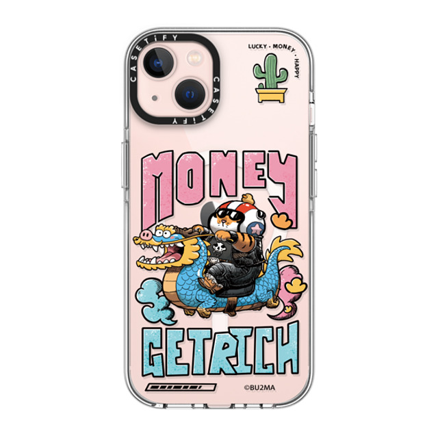 Bu2Ma x CASETiFY iPhone 13 ケース クリア クリア ケース MagSafe対応 MONEY GET RICH BY BU2MA