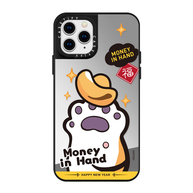 Bu2Ma x CASETiFY iPhone 11 Pro ケース Silver on Black ミラーケース MONEY IN HAND