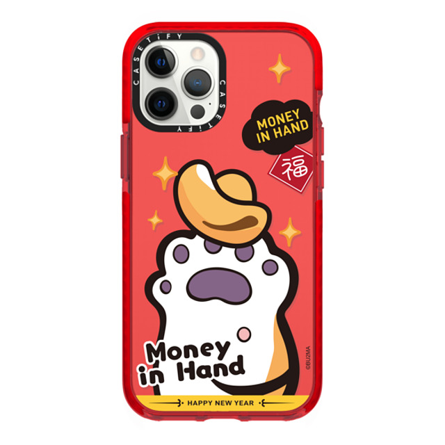 Bu2Ma x CASETiFY iPhone 12 Pro Max ケース レッド インパクトケース MONEY IN HAND