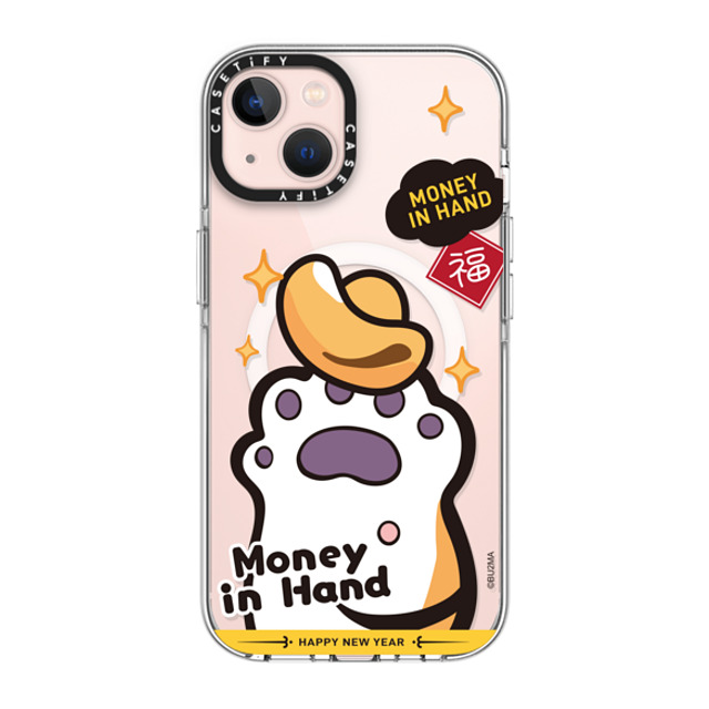 Bu2Ma x CASETiFY iPhone 13 ケース クリア クリア ケース MagSafe対応 MONEY IN HAND