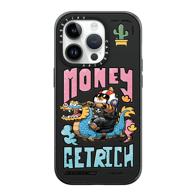 Bu2Ma x CASETiFY iPhone 14 Pro ケース マットブラック インパクトケース MagSafe対応 MONEY GET RICH BY BU2MA