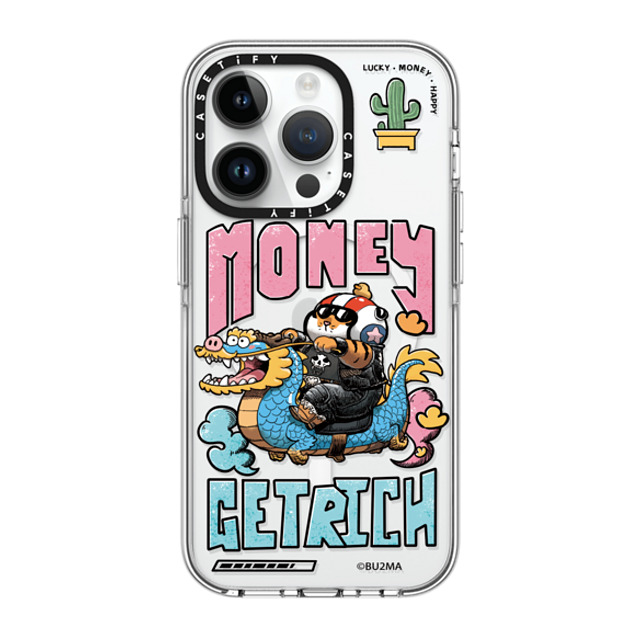 Bu2Ma x CASETiFY iPhone 14 Pro ケース クリア クリア ケース MagSafe対応 MONEY GET RICH BY BU2MA