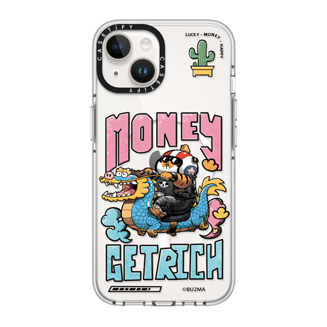 Bu2Ma x CASETiFY iPhone 14 ケース クリア クリア ケース MagSafe対応 MONEY GET RICH BY BU2MA