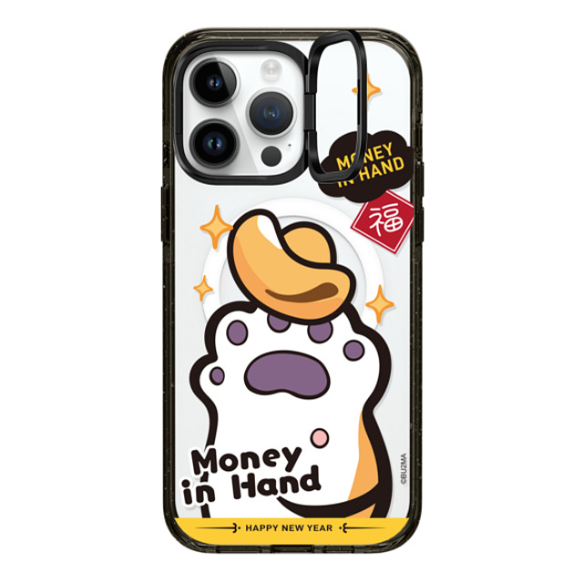 Bu2Ma x CASETiFY iPhone 14 Pro Max ケース ブラック インパクトリングスタンドケース MagSafe対応 MONEY IN HAND