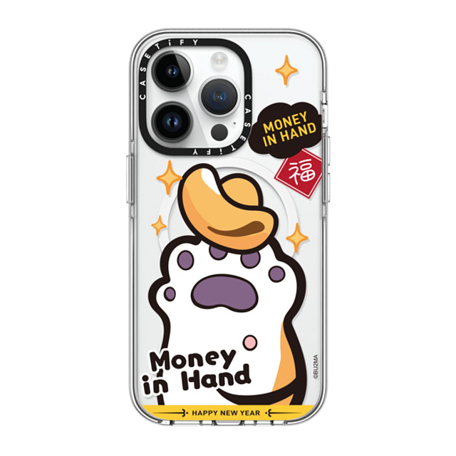 Bu2Ma x CASETiFY iPhone 14 Pro Case Clear Clear Case MagSafe Compatible MONEY IN HAND Bu2Ma x CASETiFY iPhone 14 Pro Case Clear Clear Case MagSafe Compatible MONEY IN HAND