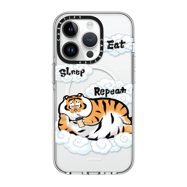 Bu2Ma x CASETiFY iPhone 14 Pro Case Clear Clear Case MagSafe Compatible Eat Sleep Repeat Bu2Ma x CASETiFY iPhone 14 Pro Case Clear Clear Case MagSafe Compatible Eat Sleep Repeat