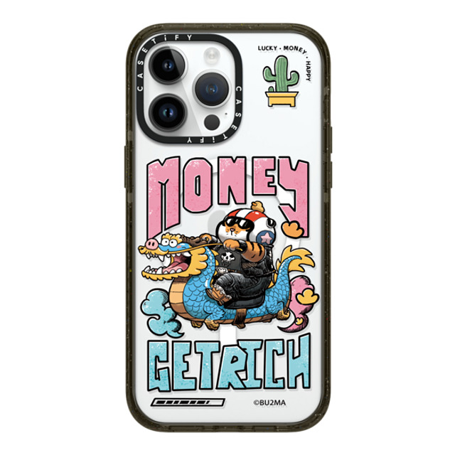 Bu2Ma x CASETiFY iPhone 14 Pro Max ケース ブラック インパクトケース MagSafe対応 MONEY GET RICH BY BU2MA