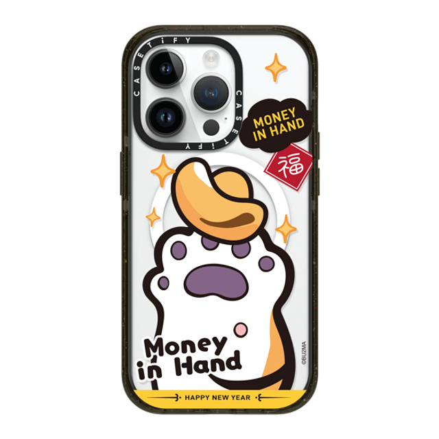 Bu2Ma x CASETiFY iPhone 14 Pro ケース ブラック インパクトケース MagSafe対応 MONEY IN HAND