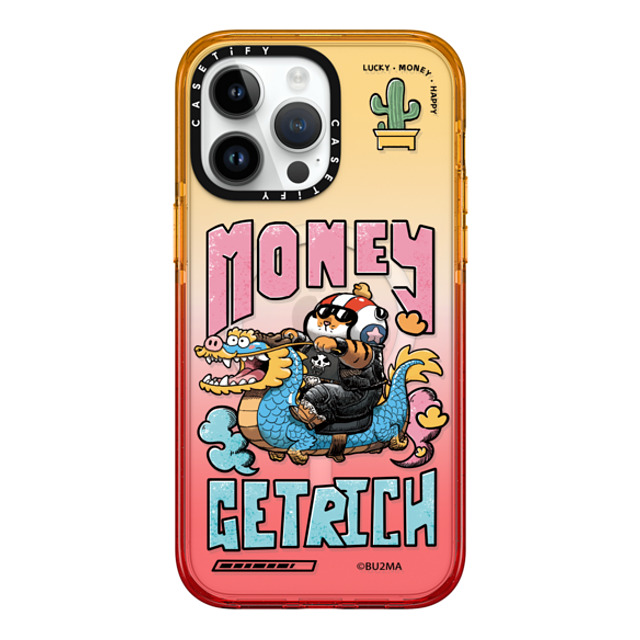 Bu2Ma x CASETiFY iPhone 14 Pro Max ケース Peach Haze インパクトケース MagSafe対応 MONEY GET RICH BY BU2MA