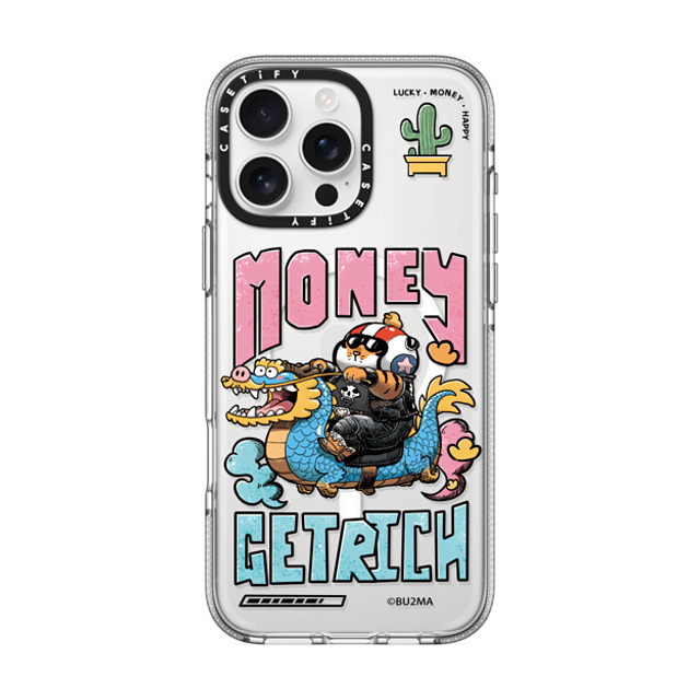 Bu2Ma x CASETiFY iPhone 16 Pro Max ケース クリア クリア ケース MagSafe対応 MONEY GET RICH BY BU2MA