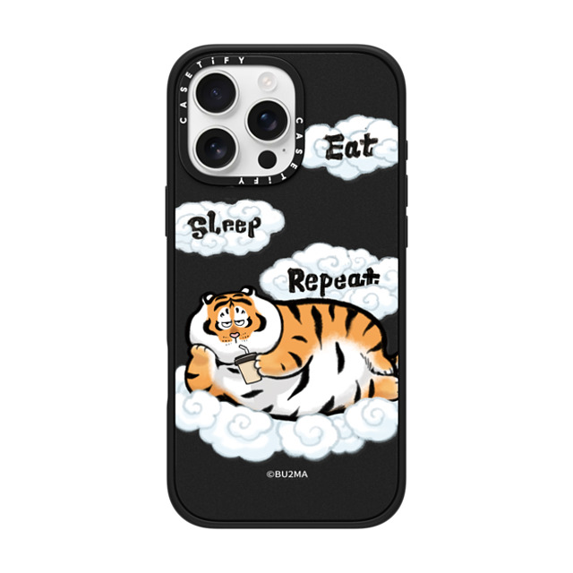 Bu2Ma x CASETiFY iPhone 16 Pro Max Case Matte Black Impact Case MagSafe Compatible Eat Sleep Repeat Father's Day Bu2Ma x CASETiFY iPhone 16 Pro Max Case Matte Black Impact Case MagSafe Compatible Eat Sleep Repeat Father's Day