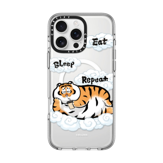 Bu2Ma x CASETiFY iPhone 16 Pro Max Case Clear Clear Case MagSafe Compatible Eat Sleep Repeat Bu2Ma x CASETiFY iPhone 16 Pro Max Case Clear Clear Case MagSafe Compatible Eat Sleep Repeat