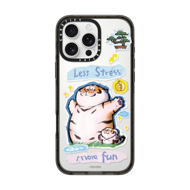 Bu2Ma x CASETiFY iPhone 16 Pro Max Case Black Impact Case Less stress More fun Father's Day Bu2Ma x CASETiFY iPhone 16 Pro Max Case Black Impact Case Less stress More fun Father's Day