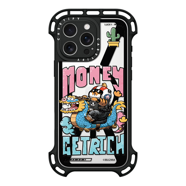 Bu2Ma x CASETiFY iPhone 16 Pro Max ケース ブラック ウルトラ バウンスケース MagSafe対応 MONEY GET RICH BY BU2MA