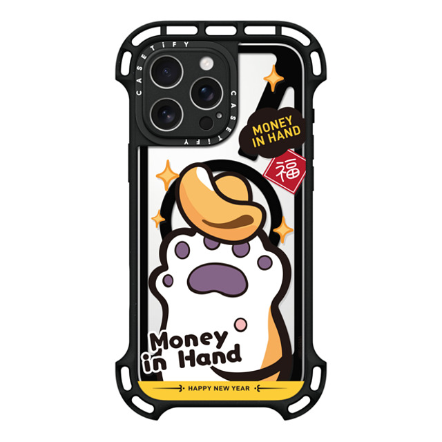 Bu2Ma x CASETiFY iPhone 16 Pro Max ケース ブラック ウルトラ バウンスケース MagSafe対応 MONEY IN HAND