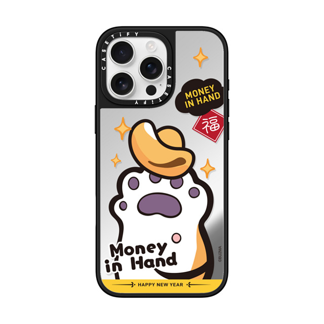 Bu2Ma x CASETiFY iPhone 16 Pro Max ケース Silver on Black ミラーケース MagSafe対応 MONEY IN HAND